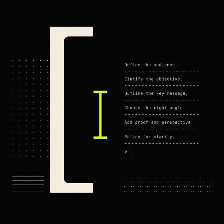 Promptly AI Copywriting System cover art on ink with cream bracket and lime cursor